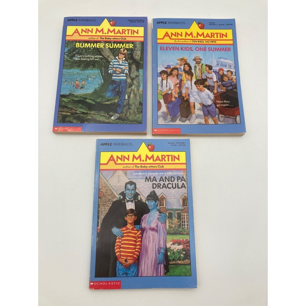 Ann M Martin Paperbacks Lot 3 Vintage Bummer Summer Ma Pa Dracula Eleven Kids